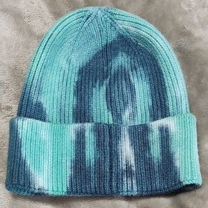 Avenue Zoe Blue Tie-Dye Beanie NWT